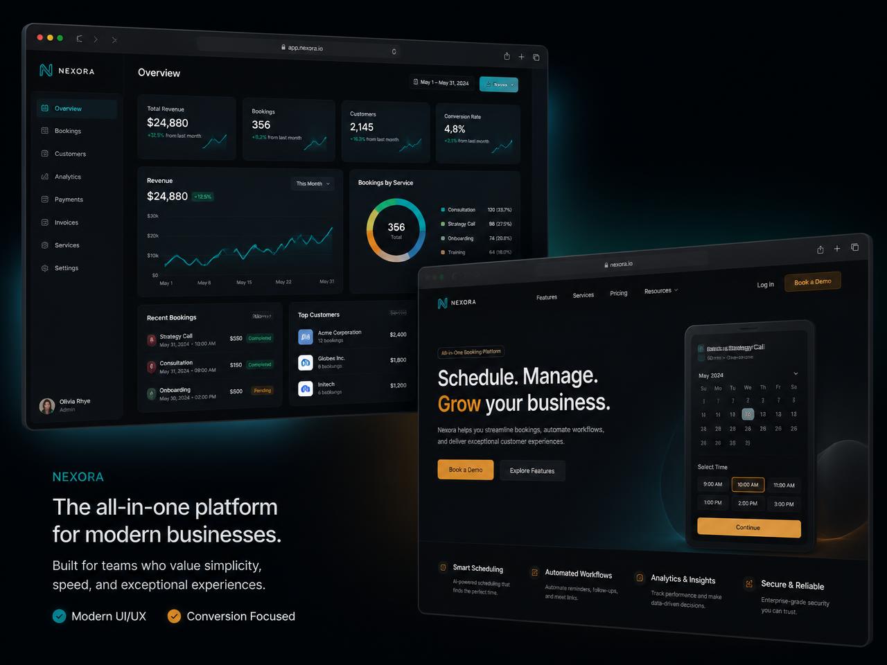 Nexora website design by Arcline Digital Agency